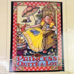 VTG 80s Mary Engelbreit Matted Card Picture PRINCESS OF QUITE A LOT 11 x 14 Seal